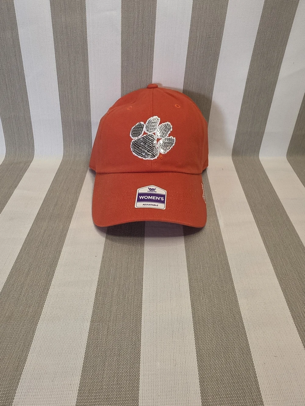 Women's Clemson Orange Paw Print Baseball Cap